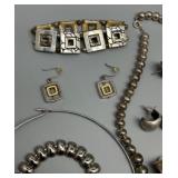 Collection of Vintage Costume Jewelry Assorted Necklaces, Earrings and Bangles