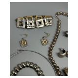Collection of Vintage Costume Jewelry Assorted Necklaces, Earrings and Bangles