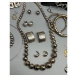 Collection of Vintage Costume Jewelry Assorted Necklaces, Earrings and Bangles