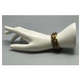 Vintage 70s Artisan Designed BRUTALIST Brass Bracelet with Unique Textured Design