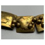 Vintage 70s Artisan Designed BRUTALIST Brass Bracelet with Unique Textured Design