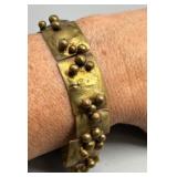Vintage 70s Artisan Designed BRUTALIST Brass Bracelet with Unique Textured Design