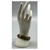 Vintage 70s Artisan Designed BRUTALIST Brass Bracelet with Unique Textured Design