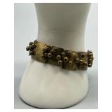 Vintage 70s Artisan Designed BRUTALIST Brass Bracelet with Unique Textured Design