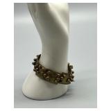 Vintage 70s Artisan Designed BRUTALIST Brass Bracelet with Unique Textured Design