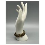 Vintage 70s Artisan Designed BRUTALIST Brass Bracelet with Unique Textured Design