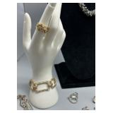 Collection of Assorted Jewelry Rhinestones & Pearls Featuring Trifari, D