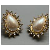 Collection of Assorted Jewelry Rhinestones & Pearls Featuring Trifari, D