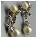 Collection of Assorted Jewelry Rhinestones & Pearls Featuring Trifari, D