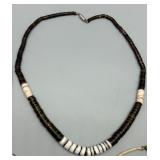 Set of 5 Vintage Domingo Heishi, Jade, Pipestone & Puka Beaded Necklaces Native American Style