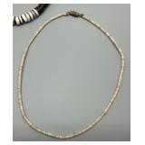 Set of 5 Vintage Domingo Heishi, Jade, Pipestone & Puka Beaded Necklaces Native American Style