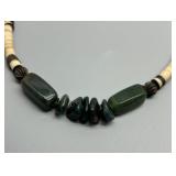 Set of 5 Vintage Domingo Heishi, Jade, Pipestone & Puka Beaded Necklaces Native American Style