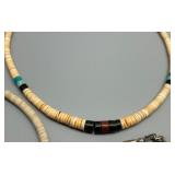 Set of 5 Vintage Domingo Heishi, Jade, Pipestone & Puka Beaded Necklaces Native American Style