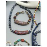 Assorted Handcrafted Natural and beaded Jewelry Collection Containing Necklaces, Bracelets, and Earrings