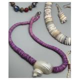 Assorted Handcrafted Natural and beaded Jewelry Collection Containing Necklaces, Bracelets, and Earrings