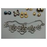 Collection of Assorted Costume Jewelry Including Necklaces, Earrings, and Bracelets