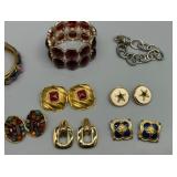 Collection of Assorted Costume Jewelry Including Necklaces, Earrings, and Bracelets