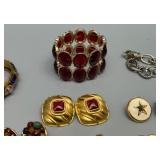 Collection of Assorted Costume Jewelry Including Necklaces, Earrings, and Bracelets