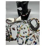 Assorted Artisan Handmade Glass Beaded Jewelry Collection - Necklaces, Bracelets, Earrings