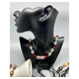 Assorted Artisan Handmade Glass Beaded Jewelry Collection - Necklaces, Bracelets, Earrings