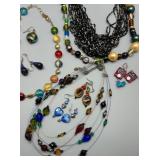Assorted Artisan Handmade Glass Beaded Jewelry Collection - Necklaces, Bracelets, Earrings