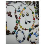 Assorted Artisan Handmade Glass Beaded Jewelry Collection - Necklaces, Bracelets, Earrings
