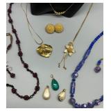 Collection of Vintage Jewelry: Necklaces, Earrings, Artistic Pendants Jade, Glass, Pearls & More