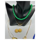 Collection of Vintage Jewelry: Necklaces, Earrings, Artistic Pendants Jade, Glass, Pearls & More