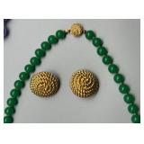 Collection of Vintage Jewelry: Necklaces, Earrings, Artistic Pendants Jade, Glass, Pearls & More