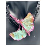 Natural Creations Ginkgo Leaf Necklace and Earrings Set