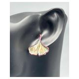 Natural Creations Ginkgo Leaf Necklace and Earrings Set