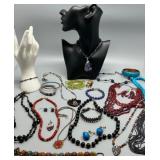 Collection of Seed Beaded Necklaces, Bracelets, and Earrings - 16 Pieces Including Freshwater Pearls, Onyx, Artisan glass & More