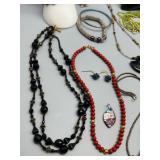 Collection of Seed Beaded Necklaces, Bracelets, and Earrings - 16 Pieces Including Freshwater Pearls, Onyx, Artisan glass & More