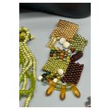 Collection of Seed Beaded Necklaces, Bracelets, and Earrings - 16 Pieces Including Freshwater Pearls, Onyx, Artisan glass & More