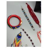 American Indian Handmade Seed Beads Jewelry Pieces - Necklaces, Bracelets, Earrings