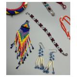 American Indian Handmade Seed Beads Jewelry Pieces - Necklaces, Bracelets, Earrings