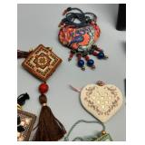 Collection of Artisan Skilled Needlecraft, Beaded and Embroidered Jewelry Necklaces