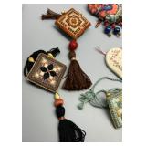 Collection of Artisan Skilled Needlecraft, Beaded and Embroidered Jewelry Necklaces