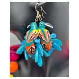 Vibrant Collection of Handmade Wood Beaded Jewelry and Fabric Brooches