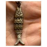 Antique Articulated Fish Charm Bracelet
