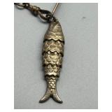 Antique Articulated Fish Charm Bracelet
