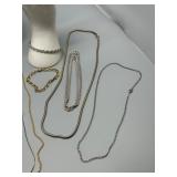 Assorted Collection of Gold and Silver Tone Necklaces and Bracelets including Monet and Kremenz