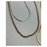 Assorted Collection of Gold and Silver Tone Necklaces and Bracelets including Monet and Kremenz