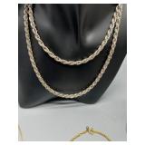 Assorted Collection of Gold and Silver Tone Necklaces and Bracelets including Monet and Kremenz