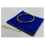 RARE 1970 Aldo Cipullo Gold Electroplate Bracelet with Screwdriver Hinge Designer