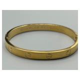 RARE 1970 Aldo Cipullo Gold Electroplate Bracelet with Screwdriver Hinge Designer