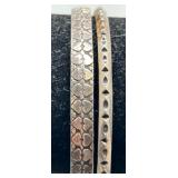 Pair of Sterling Silver Danecraft & Norway Bangle Bracelets with Geometric and Floral Design