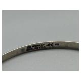 Pair of Sterling Silver Danecraft & Norway Bangle Bracelets with Geometric and Floral Design