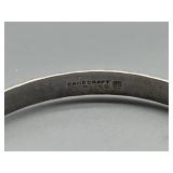 Pair of Sterling Silver Danecraft & Norway Bangle Bracelets with Geometric and Floral Design