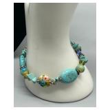 Turquoise Costume Jewelry Set: Necklace, Earrings, Bracelets, and Brooches